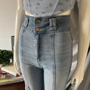 Flying Tomato High-Waisted Light Indigo Jeans